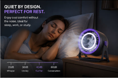 BreezeGlow Portable Cooling Fan with Light