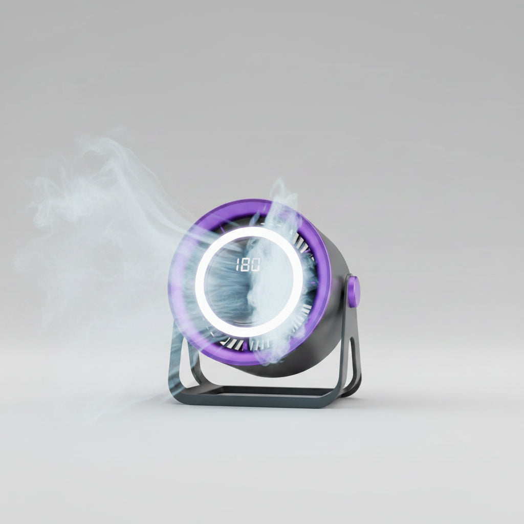BreezeGlow Portable Cooling Fan with Light
